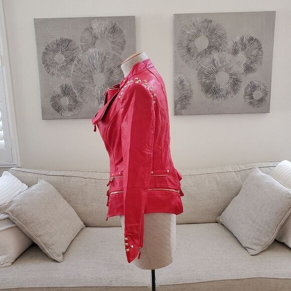SX Honey Pot Faux Leather Studded Jacket sz Med - Picture 7 of 13
